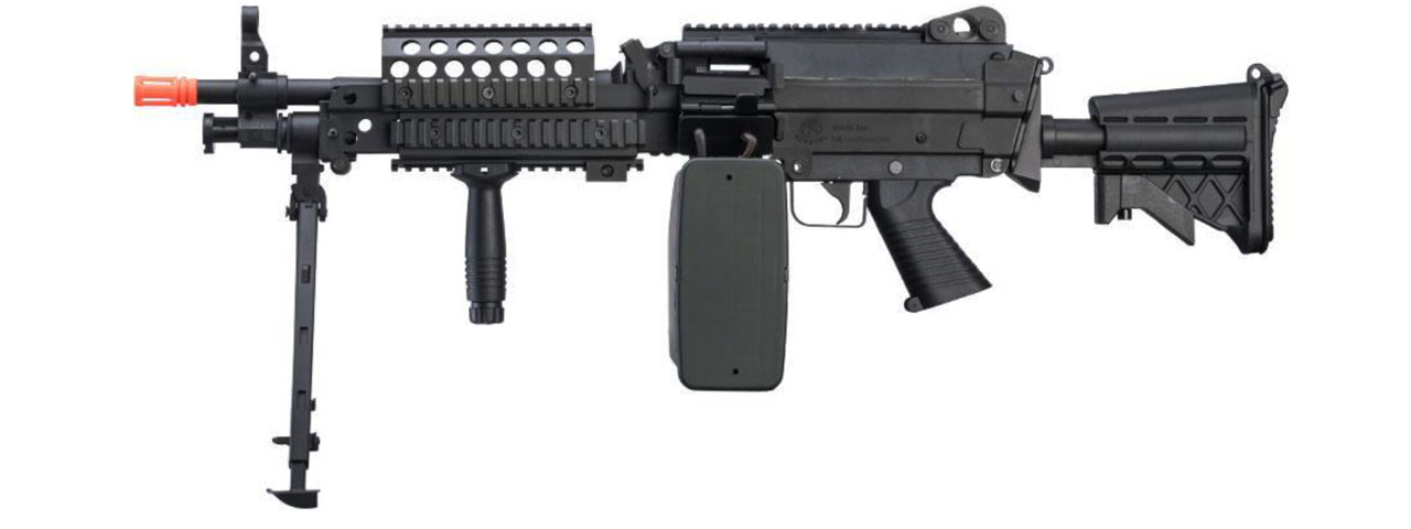 Atlas Custom Works MK46 M249 Saw Light Machine Gun w/ Polymer Receiver (Color: Black) - Click Image to Close