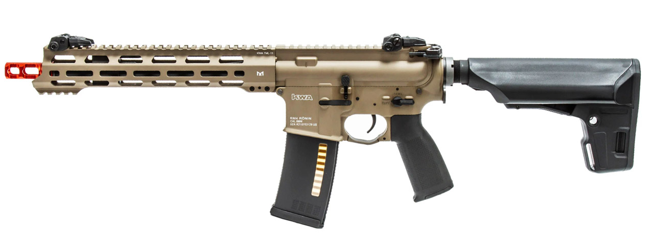 KWA AEG 3.0 RM4 Ronin Tactical T10 SBR w/ 10" M-LOK Handguard (Color: Flat Desert Earth) - Click Image to Close