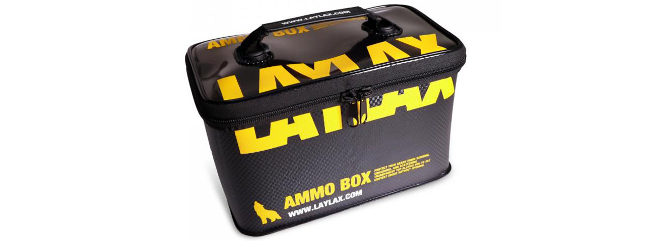 LayLax Medium Size Ammo Box (Color: Black / Yellow) - Click Image to Close