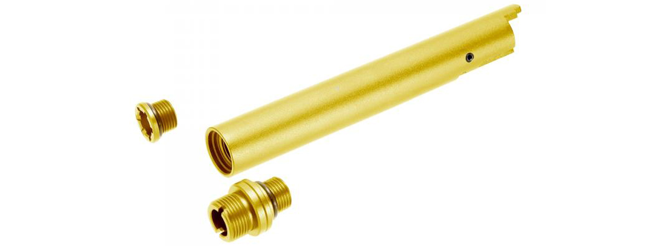 Laylax Hi-Capa 5.1 Non-Recoiling 2-Way Outer Barrel (Color: Gold) - Click Image to Close