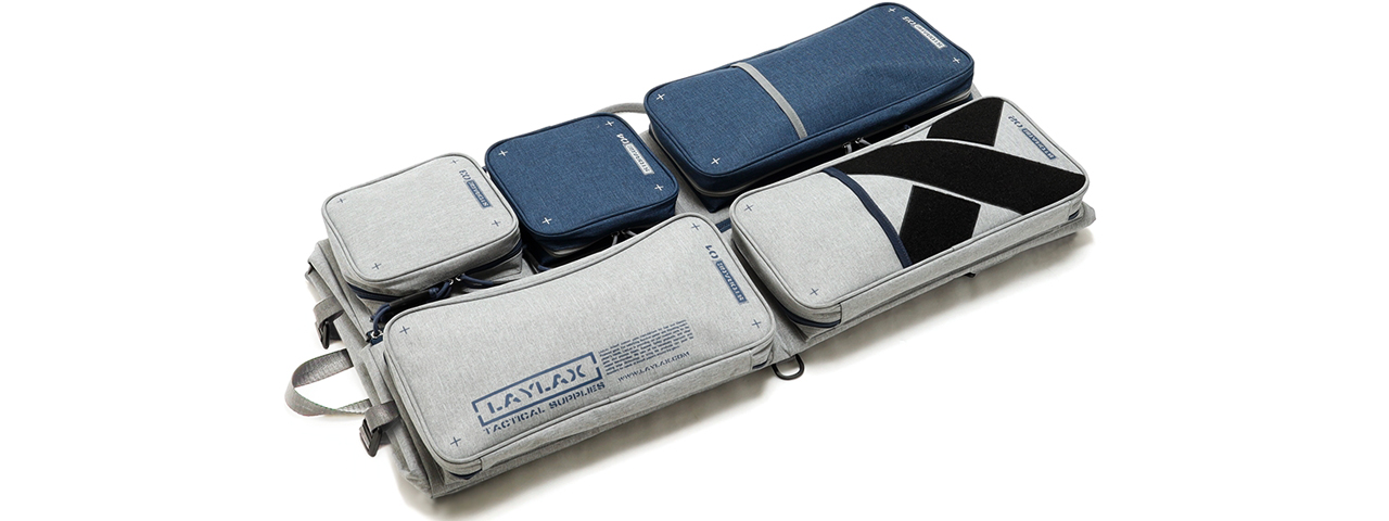 Laylax Satellite Collapsible Container and Gun Case (Color: Navy / Gray), 31.5" - Click Image to Close