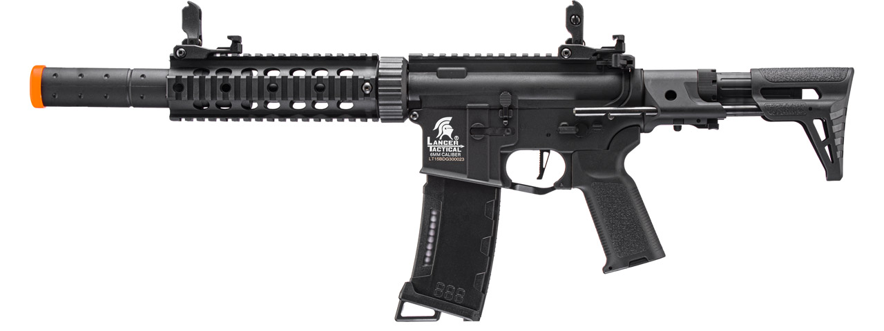 Lancer Tactical Gen 3 PDW M4 Carbine with Mock Suppressor (Color: Black) - Click Image to Close