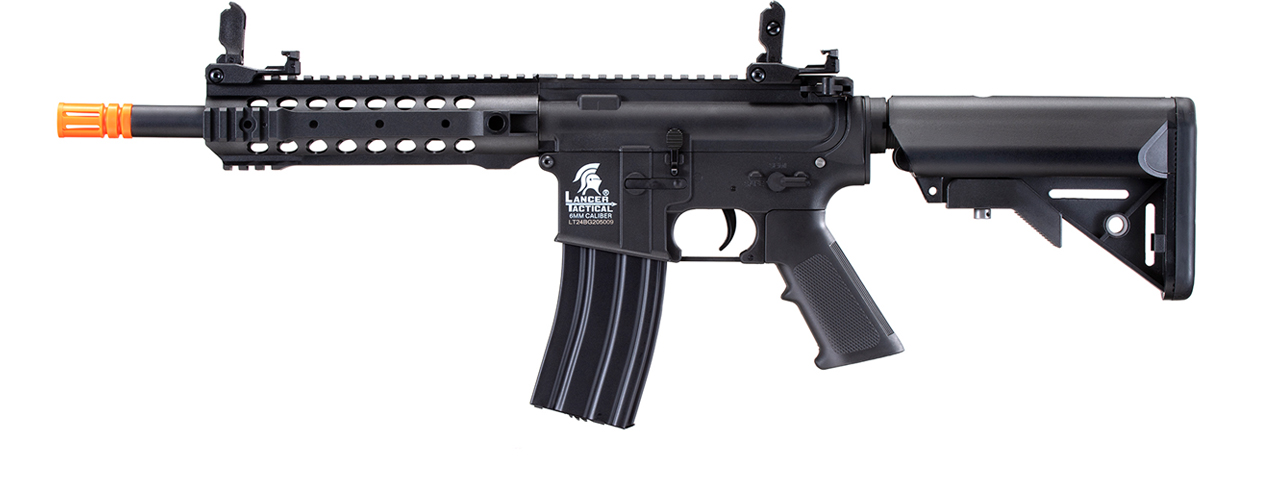 Lancer Tactical LT-24B Gen 2 CQB M4 AEG Rifle - Black (Battery and Charger Included) - Click Image to Close