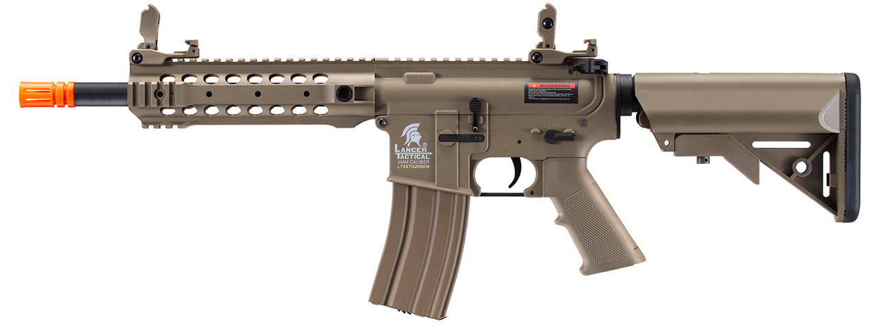 Lancer Tactical LT-24B Gen 2 CQB M4 AEG Rifle - Tan (Battery and Charger Included) - Click Image to Close