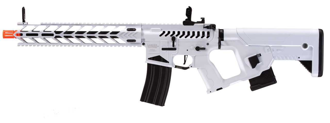 Lancer Tactical Enforcer Night Wing Skeleton AEG w/ Alpha Stock (White) - Click Image to Close