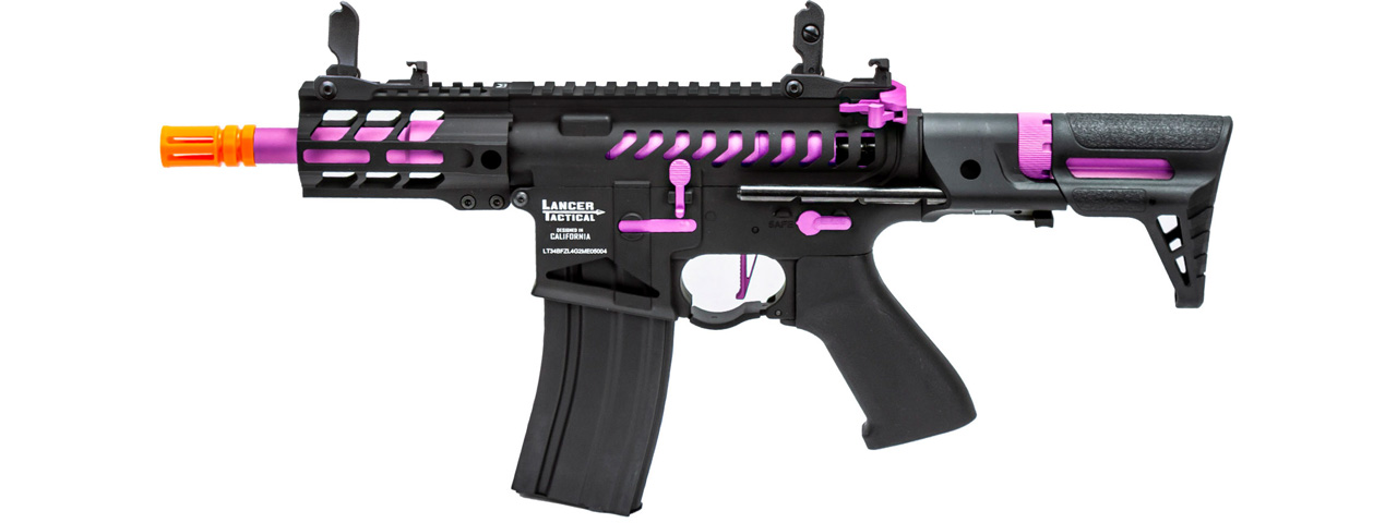 Lancer Tactical Enforcer Gen 2 Battle Hawk 4" PDW AEG (Color: Black / Purple) - Click Image to Close