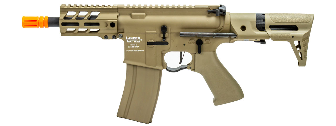 Lancer Tactical Enforcer Gen 2 Battle Hawk 4" PDW AEG (Color: Tan) - Click Image to Close