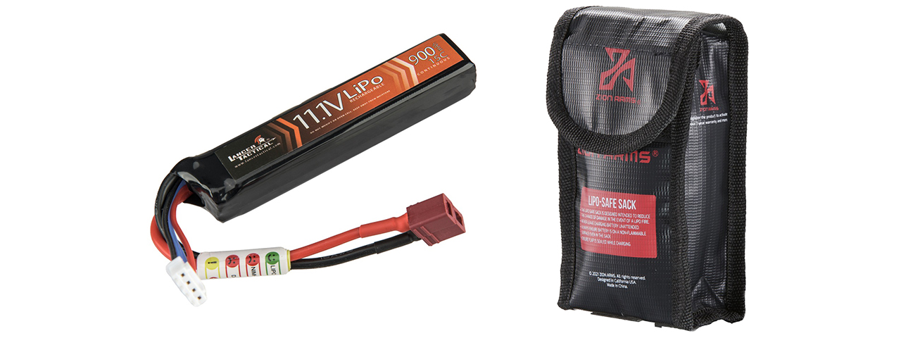 Lancer Tactical 11.1v 900mAh 15C Lipo Battery (Deans Connector) - Click Image to Close