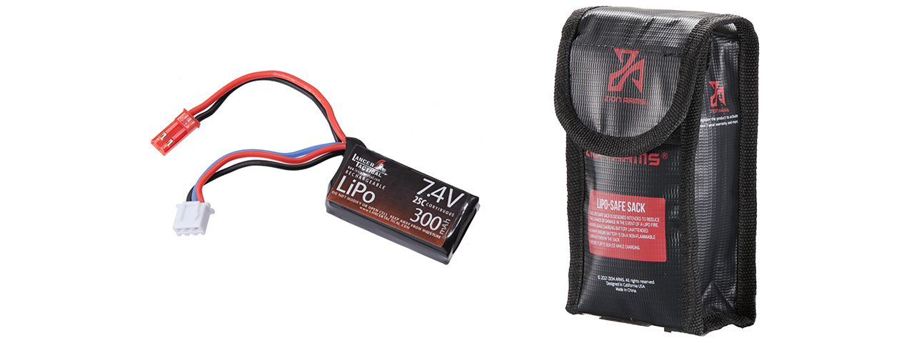 Lancer Tactical 7.4v 300mAh Fusion Engine LiPo Airsoft Battery - Click Image to Close