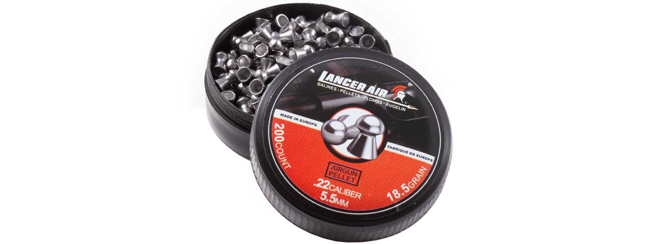 Lancer Air 200 Count 0.22 Caliber 18.5 Gram Air Gun Pellets (5.5mm Domed) - Click Image to Close