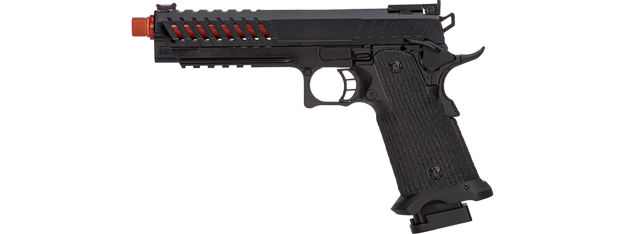 Lancer Tactical Knightshade Hi-Capa Gas Blowback Airsoft Pistol (Color: Black & Red) - Click Image to Close