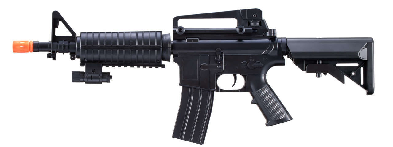 UK Arms M-16C Spring Operated Rifle with Laser Sight and M4 Carbine Handguard (Color: Black) - Click Image to Close