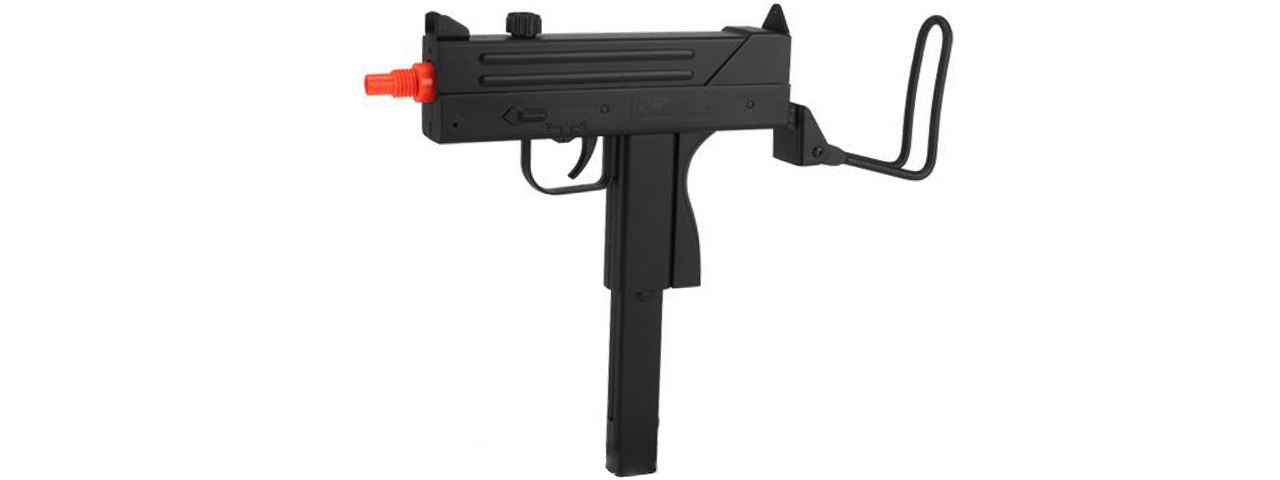 DOUBLE EAGLE AIRSOFT M42F SPRING UZI PISTOL W/ FOLDABLE STOCK - BLACK - Click Image to Close