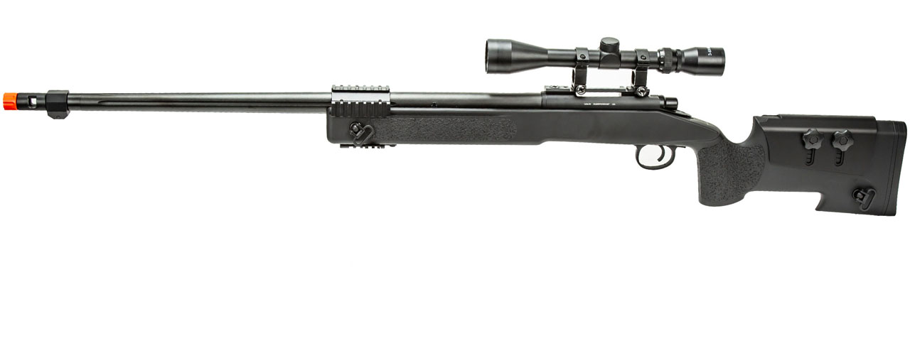 WellFire M40A5 Bolt Action Airsoft Sniper Rifle w/ Scope (Color: Black) - Click Image to Close