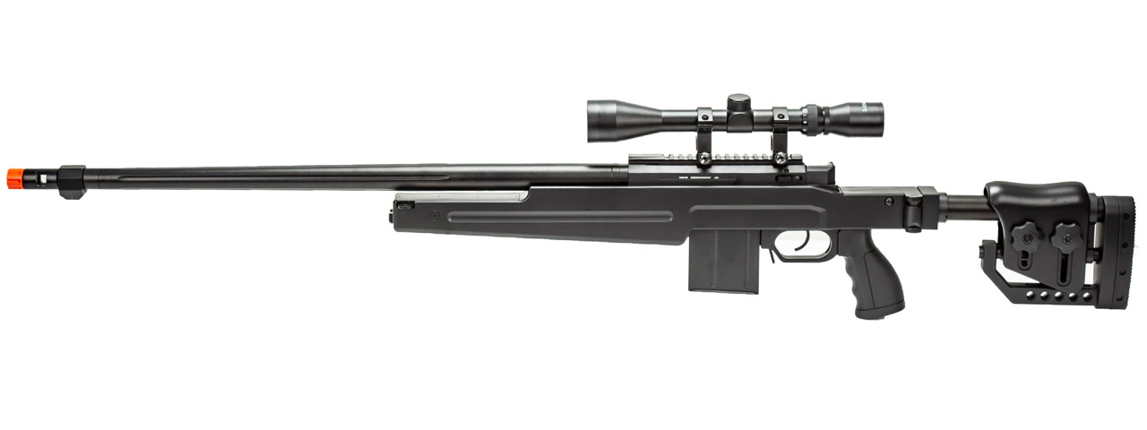 WellFire MB4415BA Bolt Action Airsoft Sniper Rifle w/ Scope (Color: Black) - Click Image to Close