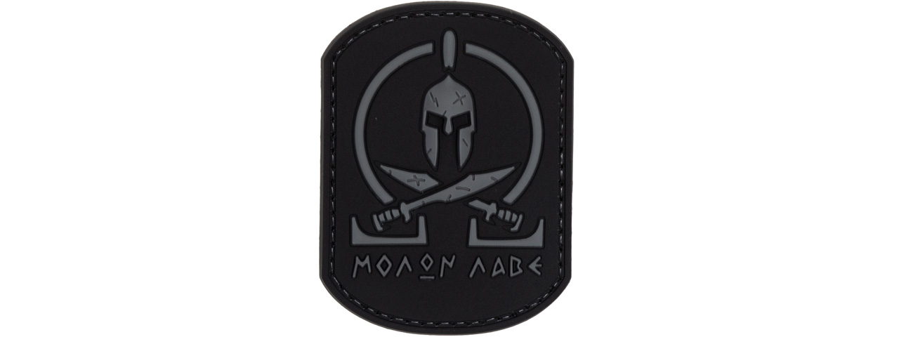 Molon Labe Spartan Battle Worn PVC Patch (Color: Black) - Click Image to Close