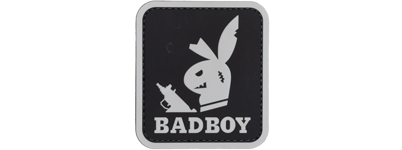 Bad Boy with Gun PVC Patch (Color: Black) - Click Image to Close