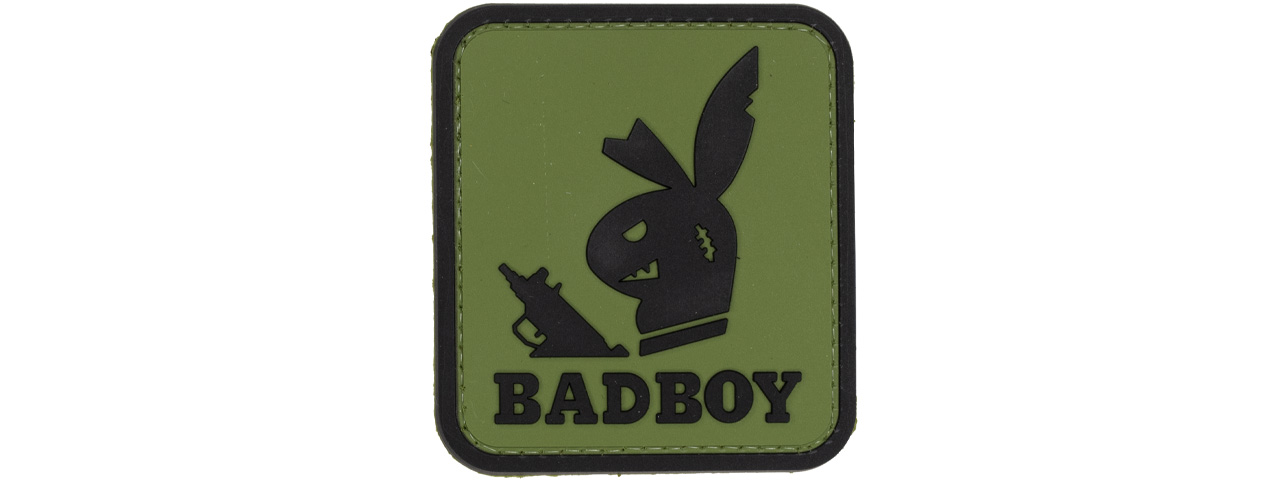 Bad Boy with Gun PVC Patch (Color: OD Green) - Click Image to Close