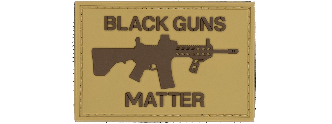 "Black Guns Matter" PVC Patch (Color: Tan) - Click Image to Close
