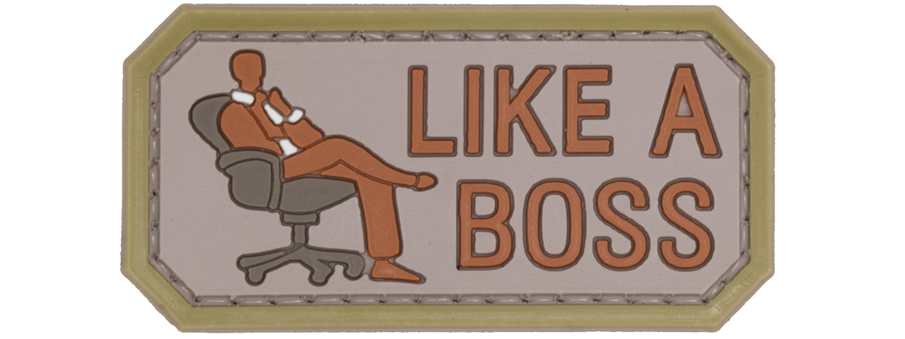 "Like a Boss" PVC Patch (Color: Tan) - Click Image to Close