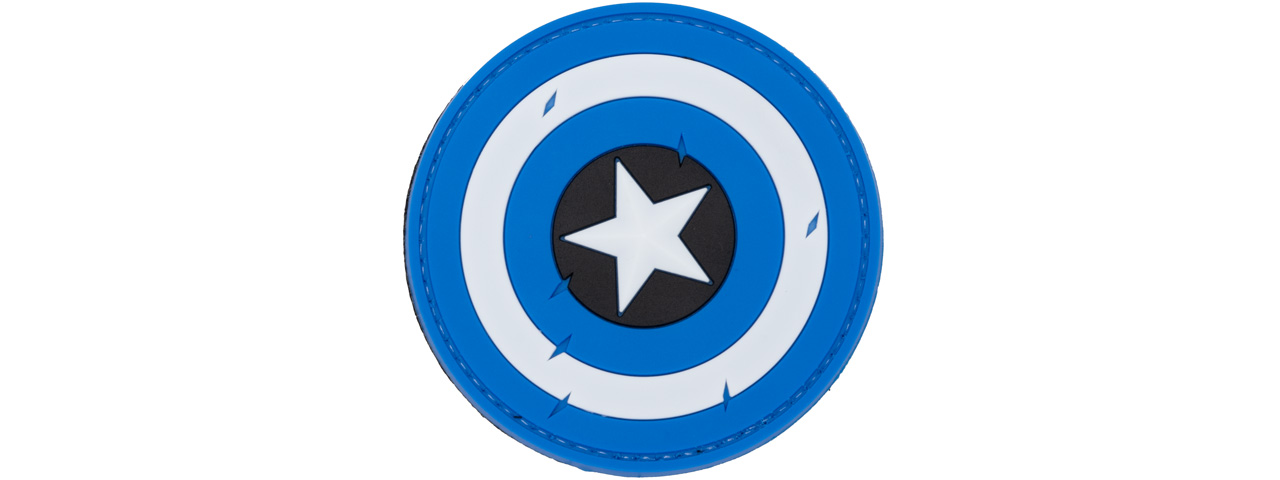 Captain America Battle Worn Shield PVC Patch (Color: Blue) - Click Image to Close