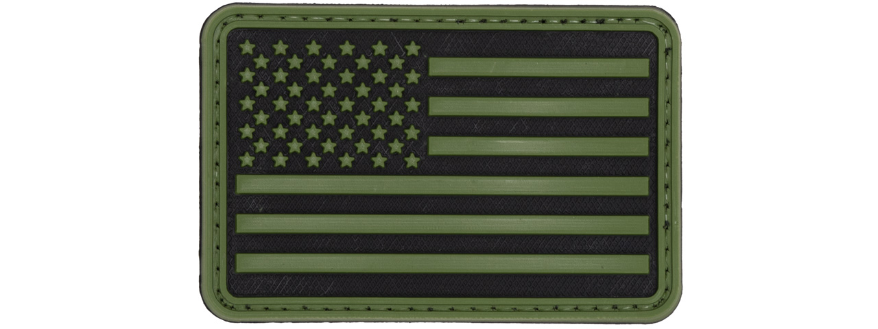 3D US Flag Forward PVC Patch (Color: OD Green) - Click Image to Close