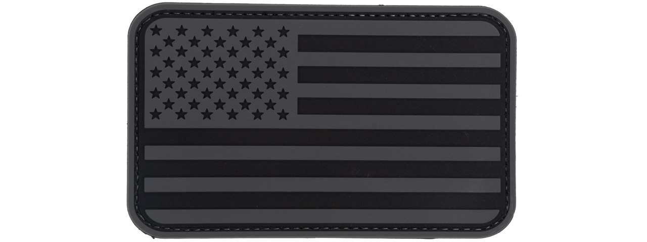 Large Forward US Flag PVC Patch (Color: Black) - Click Image to Close