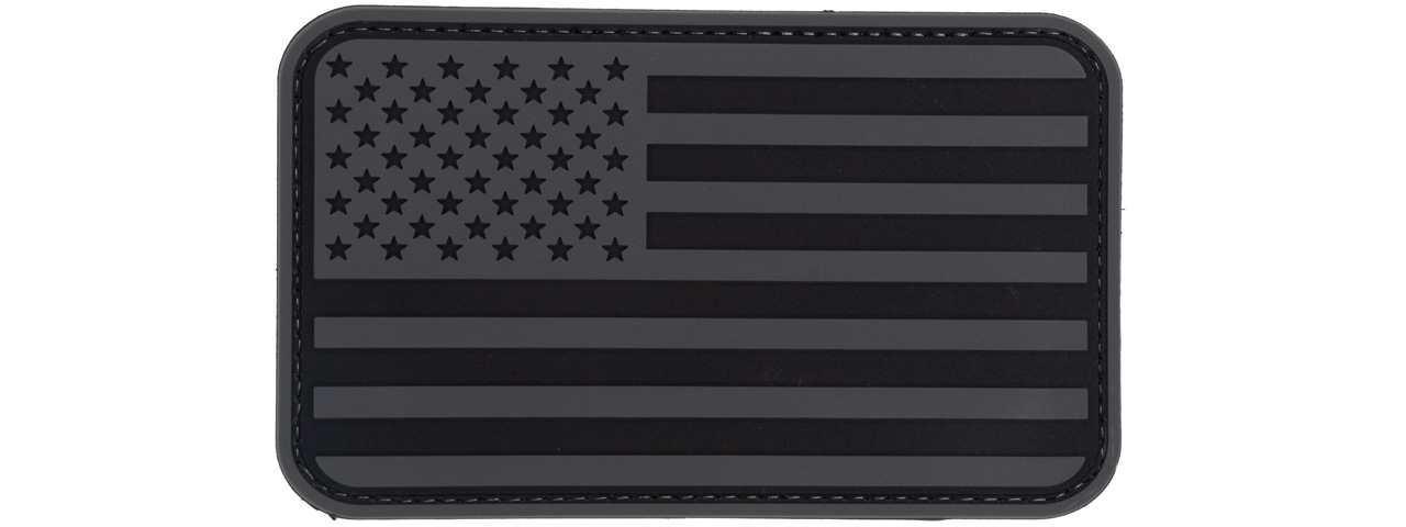 Large Forward US Flag PVC Patch (Color: Black) - Click Image to Close
