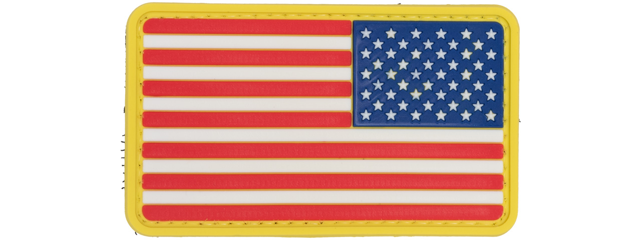 US Flag Reverse PVC Patch Full Color - Click Image to Close