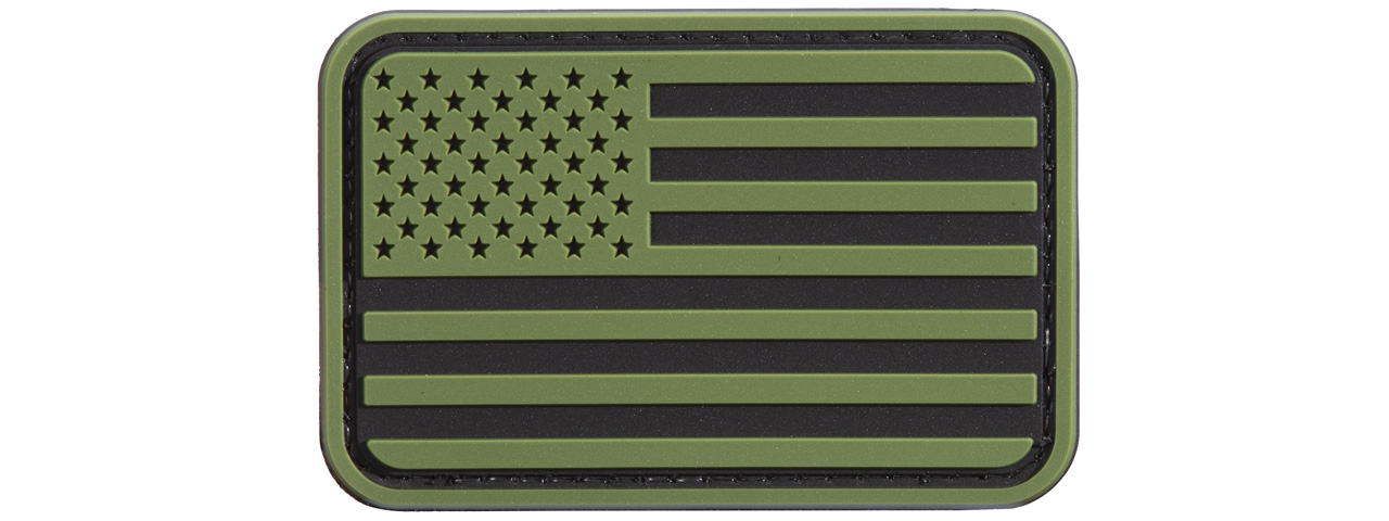 US Flag PVC Patch (Color: OD Green / Black) - Click Image to Close