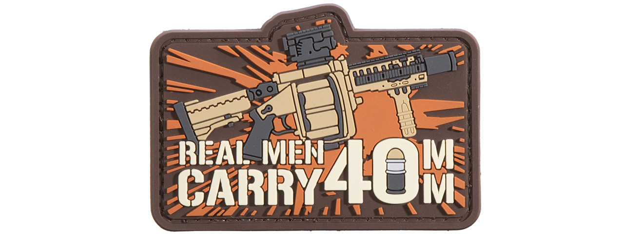 "Real Men Carry 40mm" PVC Patch - Click Image to Close