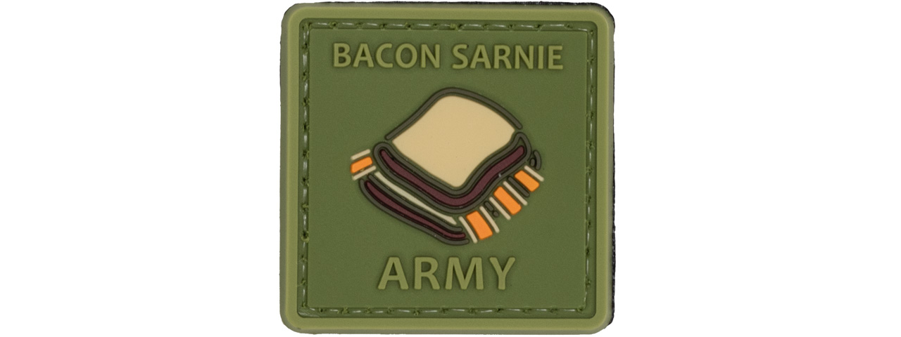Bacon Sarnie Army PVC Patch (Color: OD Green) - Click Image to Close