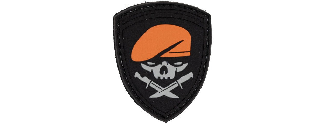 Skull Knife PVC Patch (Color: Black and Red) - Click Image to Close