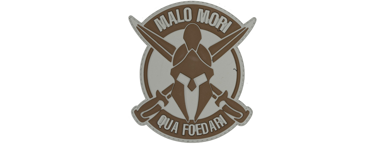 Malo Mori Qua Foedari PVC Patch (Color: Gray) - Click Image to Close