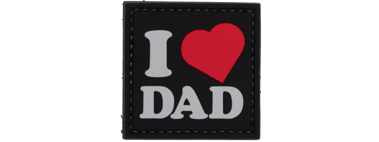 "I Heart Dad" PVC Patch (Color: Black) - Click Image to Close