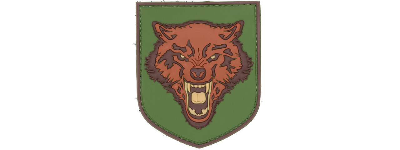 3D Wolf PVC Patch (Color: OD Green) - Click Image to Close