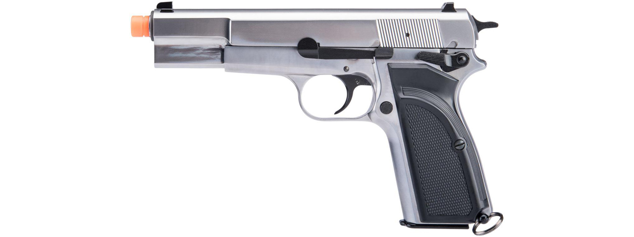 WE Tech Hi-Power Browning MK3 Gas Blowback Airsoft Pistol (Color: Silver) - Click Image to Close