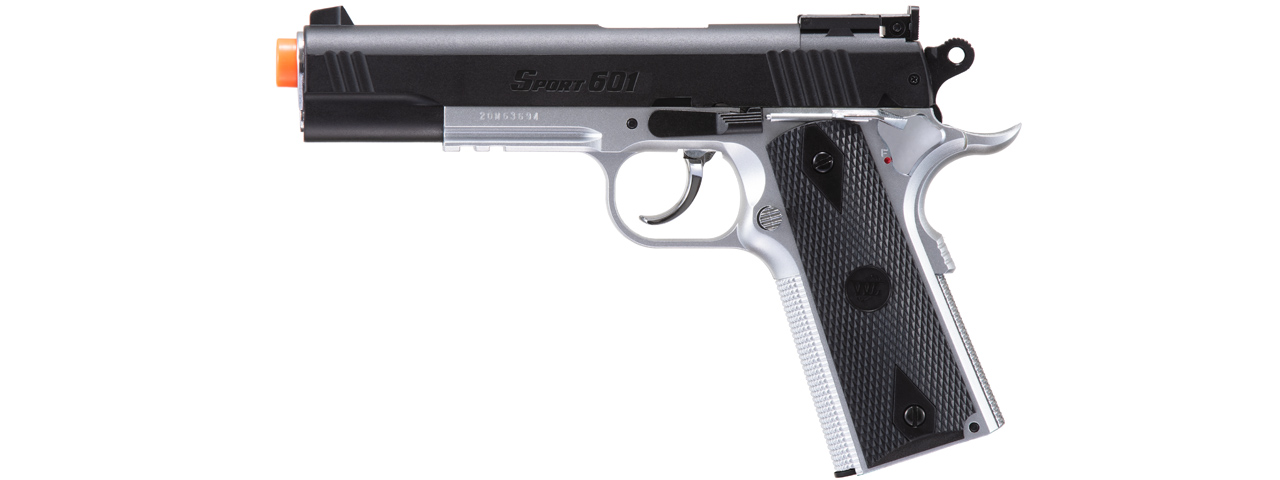 WG Sport 601 1911 Spring Pistol (Color: Silver / Black) - Click Image to Close
