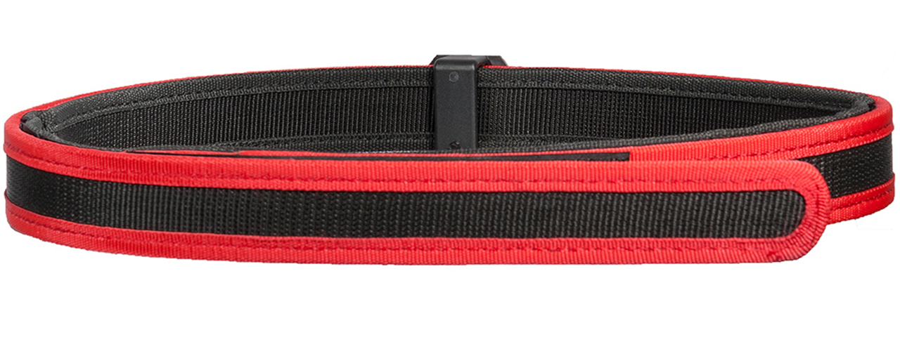 AMA XL Tactical Airsoft Competition Special Accessory Belt (Color: Black/Red) - Click Image to Close
