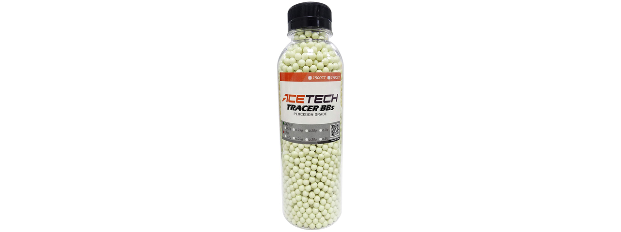 AceTech 2700 Round 0.20g Biodegradable Green Tracer BB Bottle - Click Image to Close
