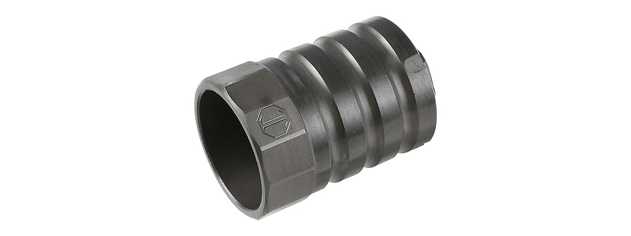 Atlas Custom Works 14mm CW 360 X12 Muzzle Brake with Blast Shield (Color: Black) - Click Image to Close