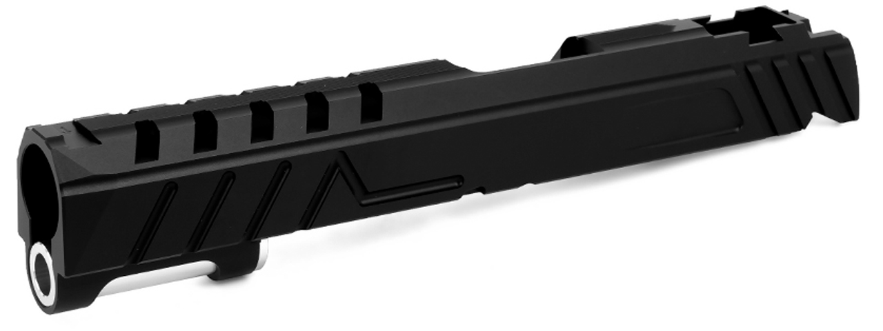 Airsoft Masterpiece Custom "Diva" Aluminum Standard Slide for Hi-Capa/1911 Gas Blowback Pistols (Color: Black) - Click Image to Close