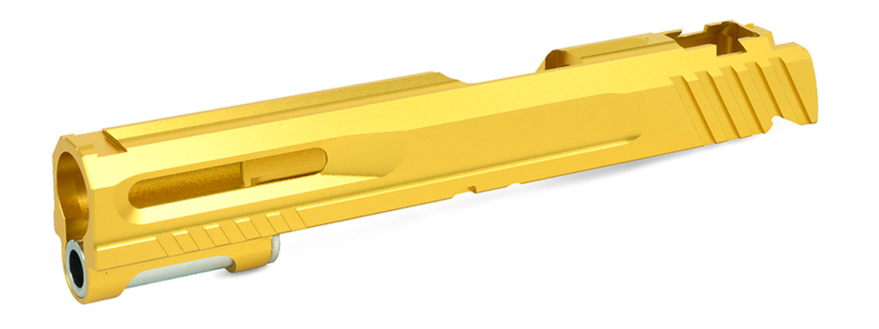 Airsoft Masterpiece Edge Custom Norris Aluminum Standard Slide for Airsoft Hi-Capa & 1911 (Color: Gold) - Click Image to Close
