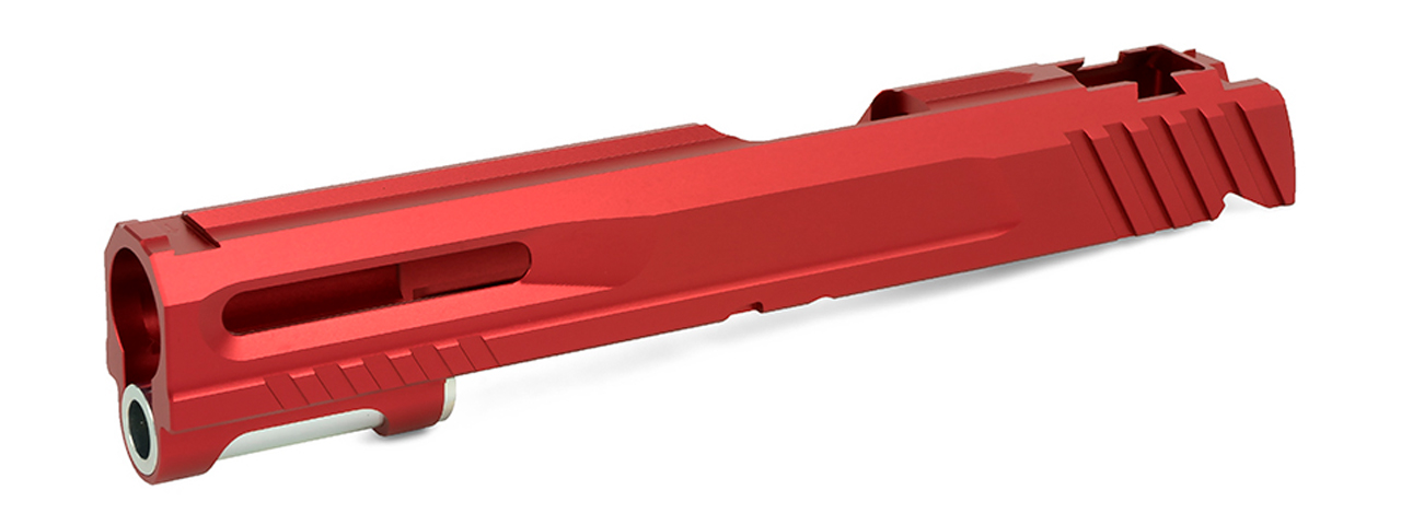 Airsoft Masterpiece Edge Custom Norris Aluminum Standard Slide for Airsoft Hi-Capa & 1911 (Color: Red) - Click Image to Close