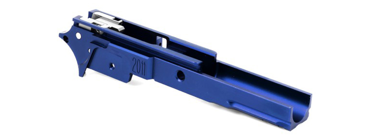 Airsoft Masterpiece 2011 3.9 Aluminum Frame w/ Rail for Hi-Capa (Color: Blue) - Click Image to Close