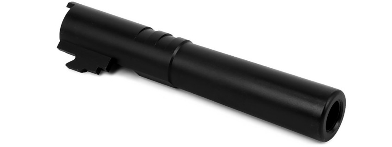 Airsoft Masterpiece .45 ACP Steel Threaded Fixed Outer Barrel for Hi-Capa 4.3 (Color: Black) - Click Image to Close