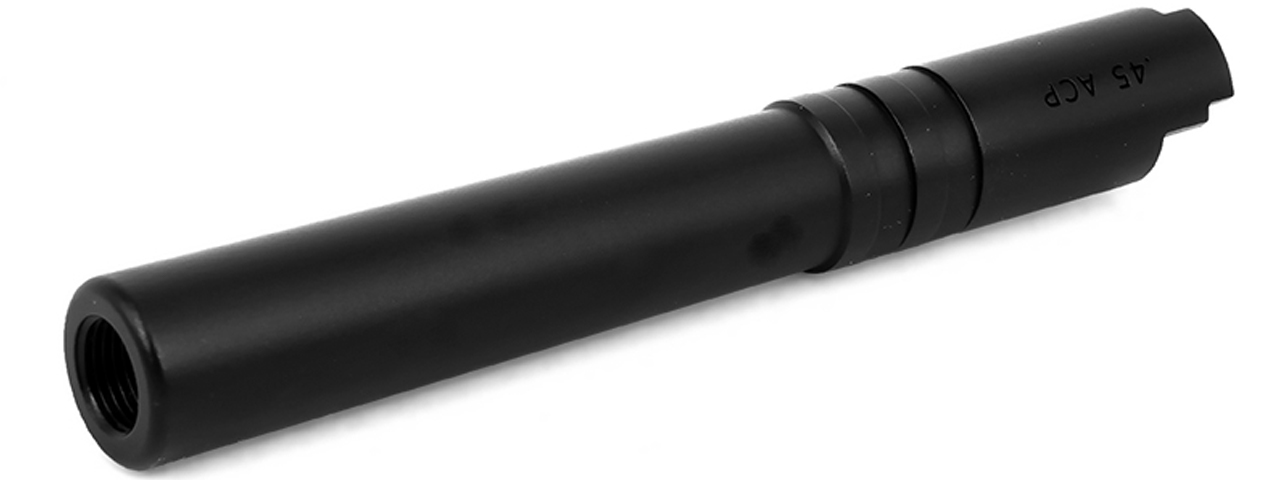 Airsoft Masterpiece .45 ACP Steel Threaded Fixed Outer Barrel for Hi-Capa 5.1 (Color: Black) - Click Image to Close
