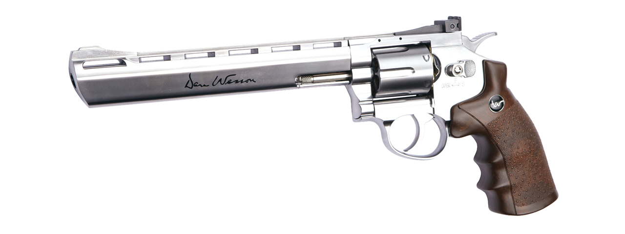 ASG Dan Wesson 8" Airgun Revolver (Color: Silver & Faux Wood) - Click Image to Close