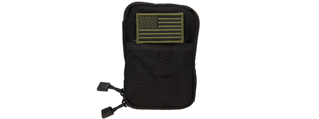 Code 11 Pocket Pouch with U.S. Flag Patch (Color: Black) - Click Image to Close