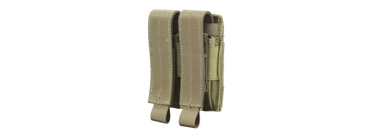 Code 11 Molle Double Pistol Magazine Pouch (Color: OD Green) - Click Image to Close